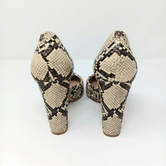 ALDO Women’s Faux Snakeskin Block Heel Pumps Size 5 Bold Neutral - Picture 4 of 7